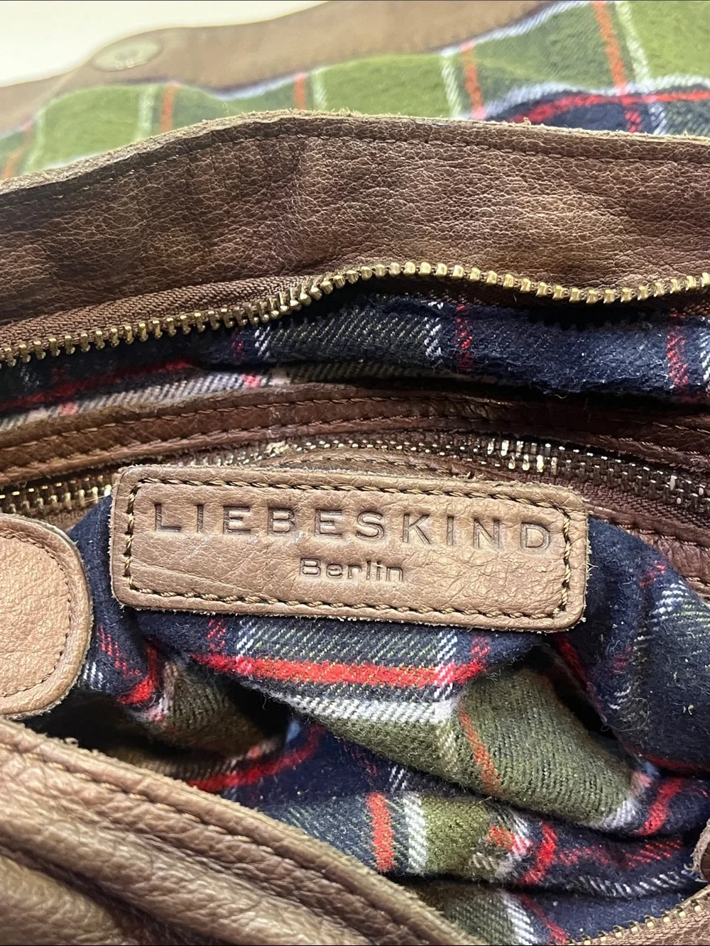Liebeskind Berlin Brown Pebbled Leather Small Messenger/Cross Body Bag